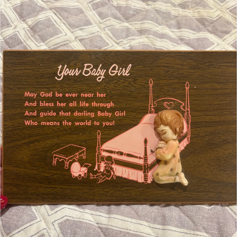 Vintage Baby girl plaque